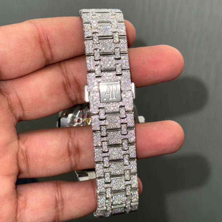Moissanite AP Watch - Audemars Piguet RoyalOak Arabic Iced Out Diamond