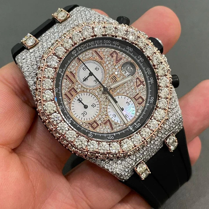 Moissanite AP Watch - 42mm Audemars Piguet Offshore Two Tone BustDown XL Diamond