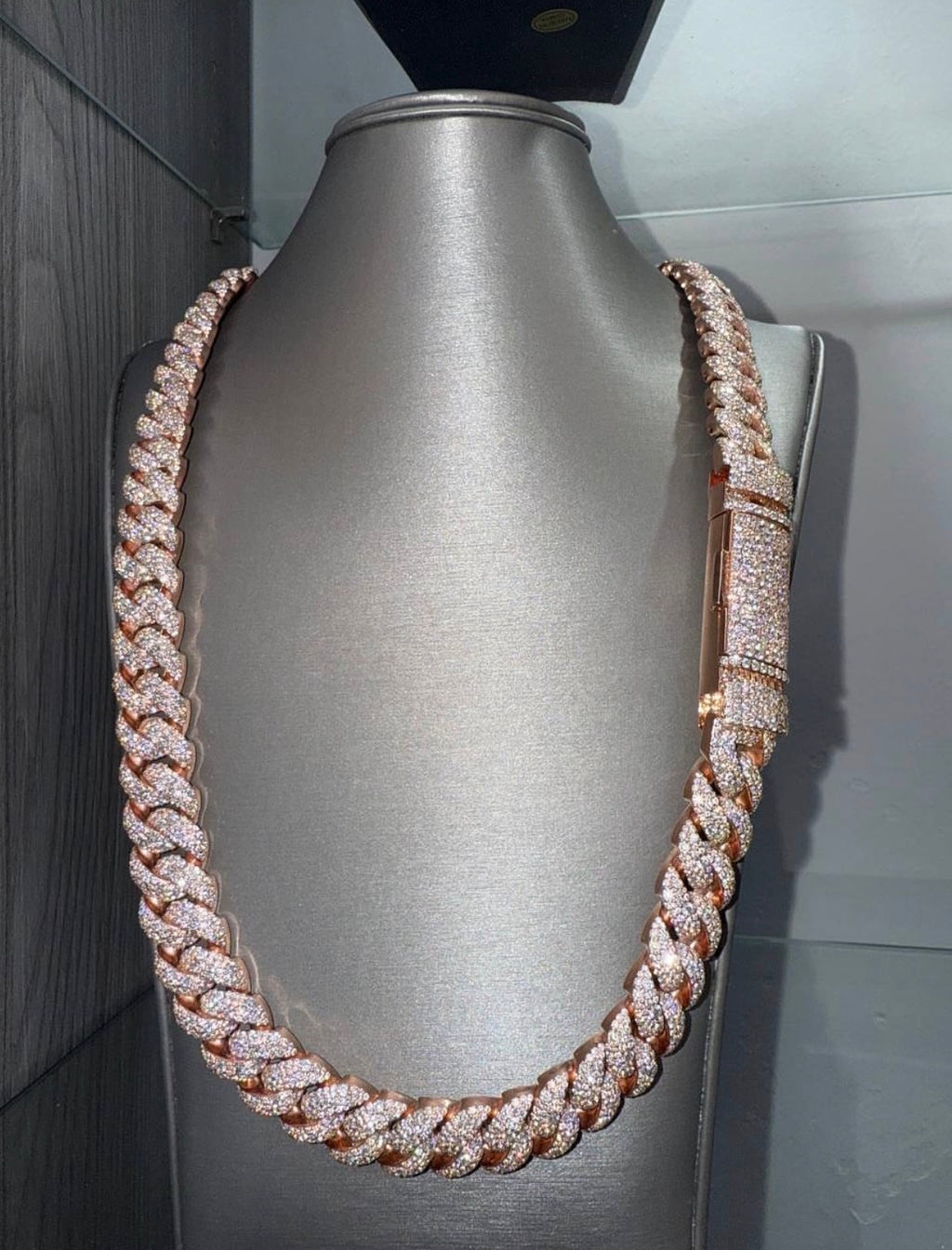 LAB DIAMOND ROSE GOLD CUBAN LINK CHAIN