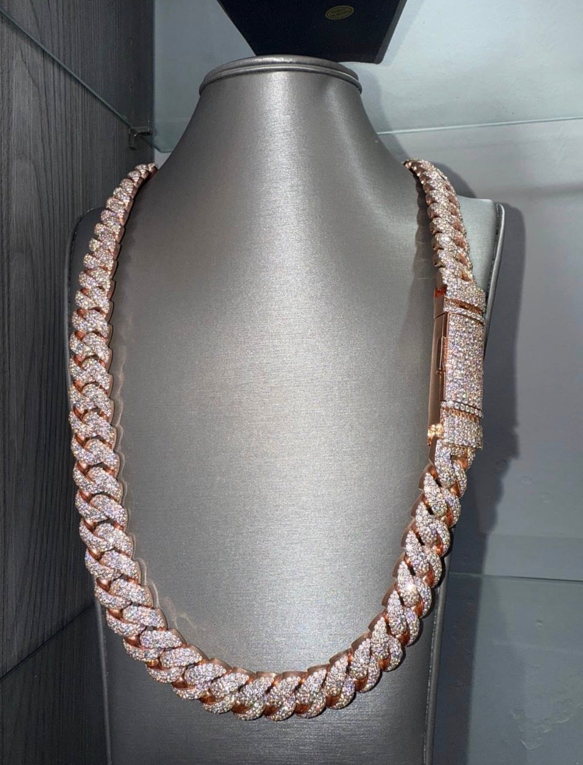 LAB DIAMOND ROSE GOLD CUBAN LINK CHAIN