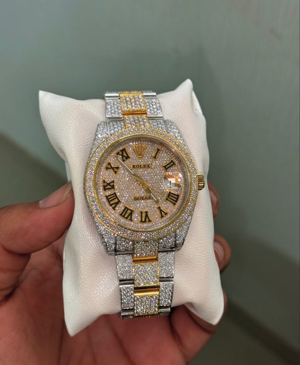 2 Tone Moissanite Date-Just Rolex