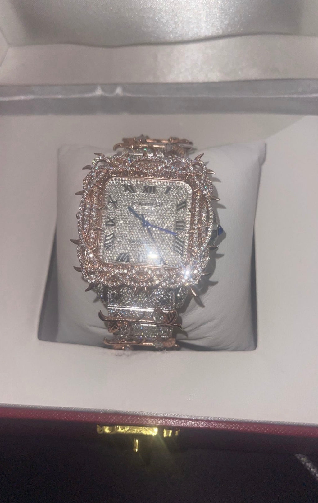 MOISSANITE CUSTOM THORN CARTIER WATCH 2 Tone