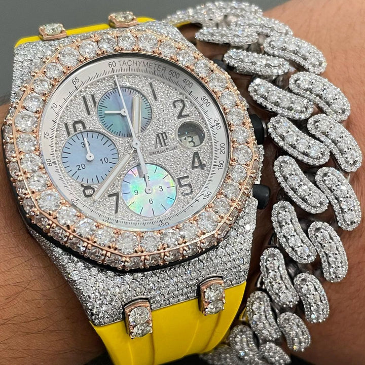 Moissanite AP Watch - 42mm Audemars Piguet Offshore Two Tone BustDown XL Diamond