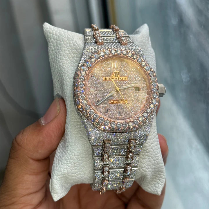 Audemars Piguet (AP) RoyalOak Dual Tone Iced Out - Moissanite AP Diamond Watch