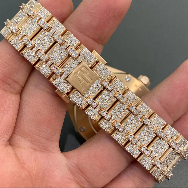 42mm Audemars Piguet RoyalOak- Moissanite Bust Down AP Watch