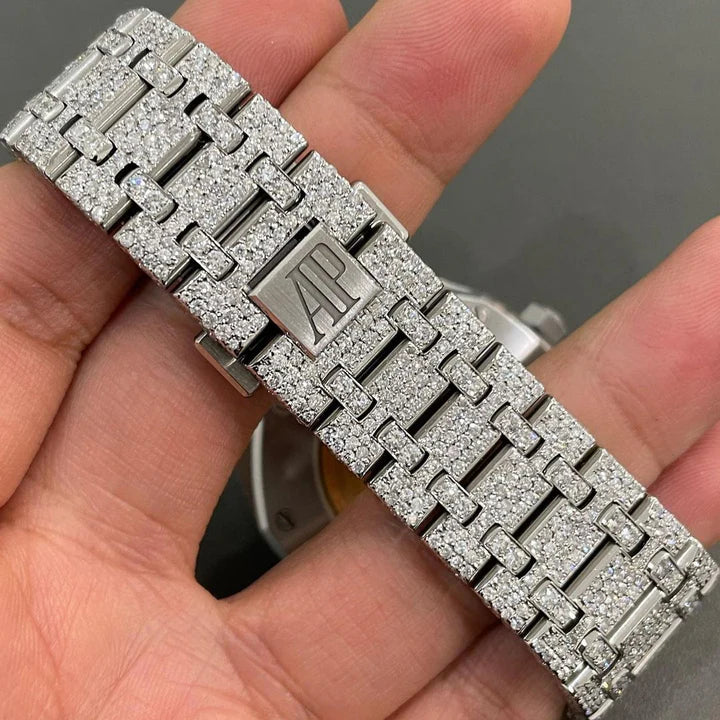 Moissanite AP Watch - 41mm Audemars Piguet Royal Oak Diamond Watch