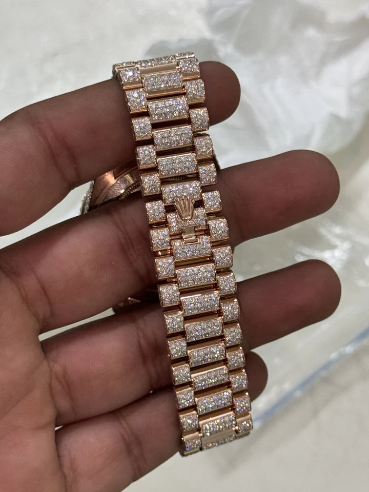 Lab diamond custom Rolex Day-Date - Rose Gold (Presidential Edition)