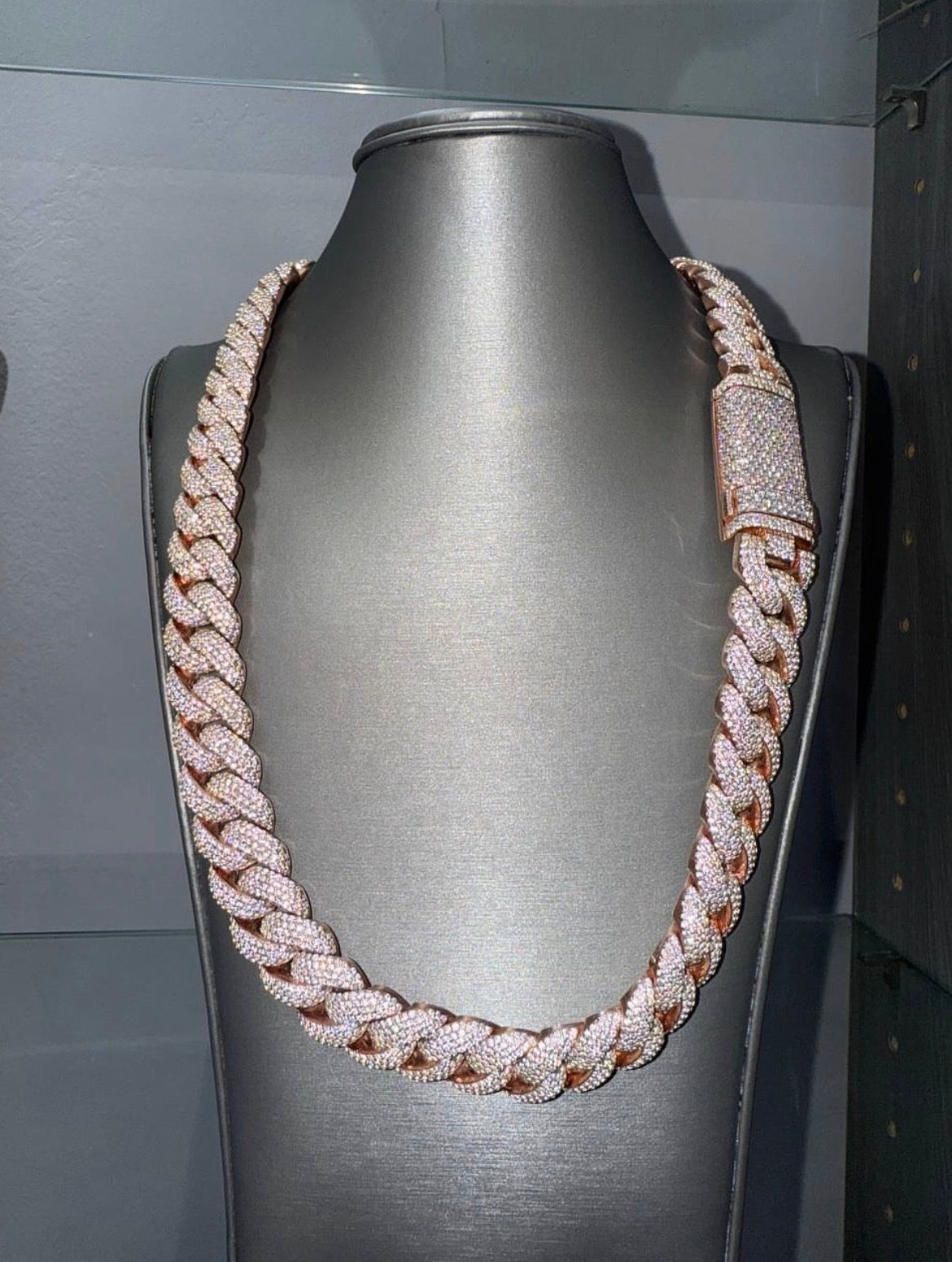LAB DIAMOND ROSE GOLD CUBAN LINK CHAIN